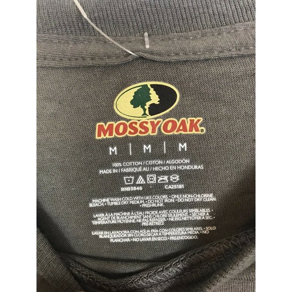 Mossy Oak Mens Shirt Size M Medium Green Long Sleeve Deer Skull Casual T Shirt - Picture 4 of 5